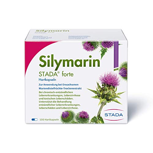 STADA Silymarin forte - pflanzliches Arnzeimittel mit Mariendistelfrüchte-Trockenextrakt zur Anwendung bei Lebererkrankungen, Leberschäden und Leberzirrhose - 1 x 100 Hartkapseln