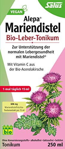 Salus Alepa Mariendistel Bio-Leber-Tonikum – zur Unterstützung der normalen Lebergesundheit mit Mariendistel – vegan – 500 ml
